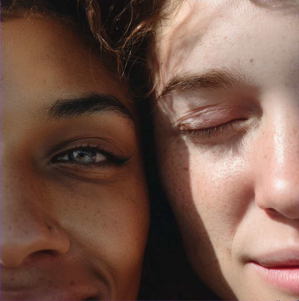 Close portrait of two women
